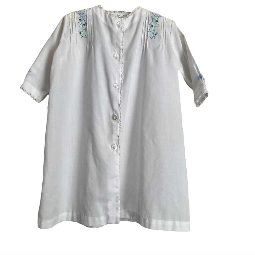 Vintage Strasburg by Sheree Aust Girl’s Dress White Floral Embroidery Sz 6-12 Mo